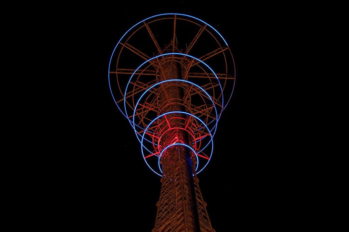 Night Song Light Sculpture Rolling Hills Radio Tower